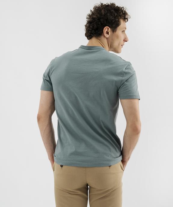 Tee-shirt manches courtes col tunisien en jersey de coton homme vue3 - GEMO 4G HOMME - GEMO