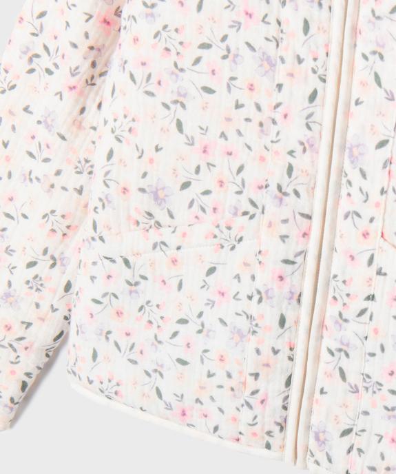 Veste en gaze de coton à motifs fleuris fille vue3 - GEMO 4G FILLE - GEMO