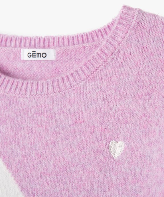 Pull en maille multicolore fille vue2 - GEMO (ENFANT) - GEMO