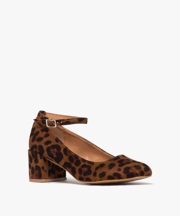 Ballerines femme avec bride cheville à motif léopard vue2 - SANS MARQUE - GEMO