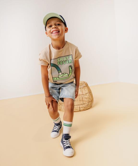Tee-shirt à manches courtes oversize avec motif skate garçon vue1 - GEMO (ENFANT) - GEMO