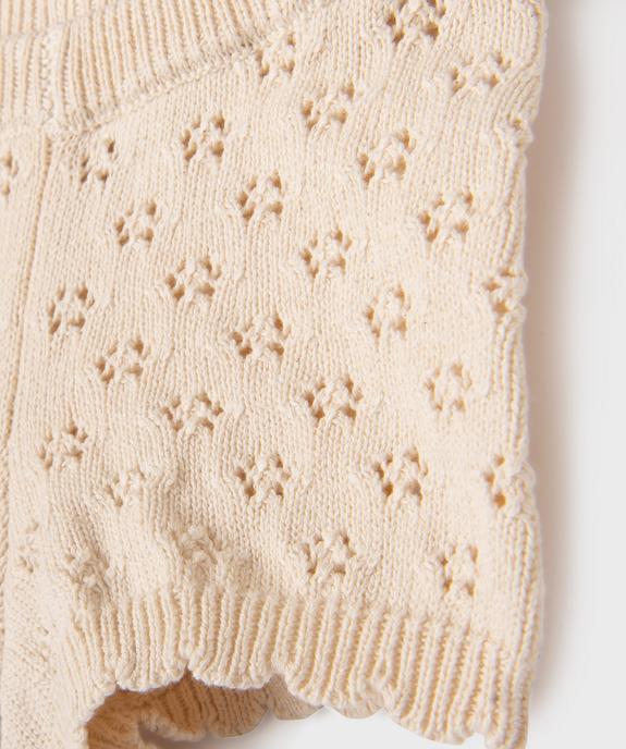 Short en maille ajourée en coton biologique bébé fille vue2 - GEMO 4G BEBE - GEMO