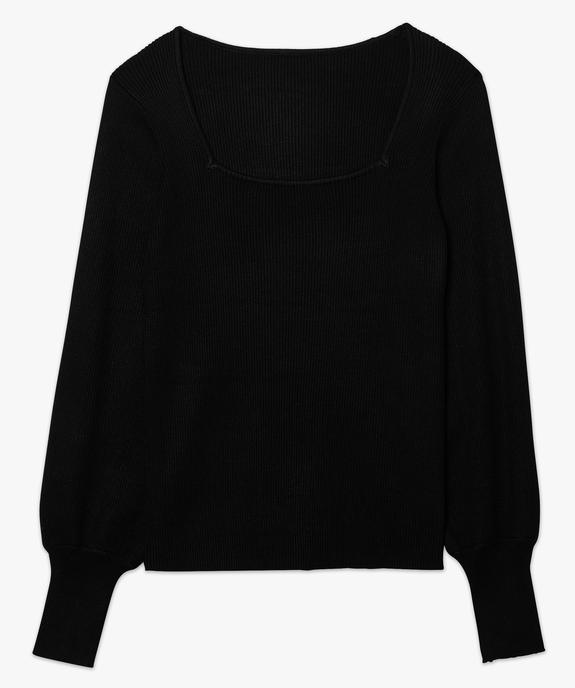 Pull femme en maille côtelée avec grand col carré vue4 - GEMO(FEMME PAP) - GEMO