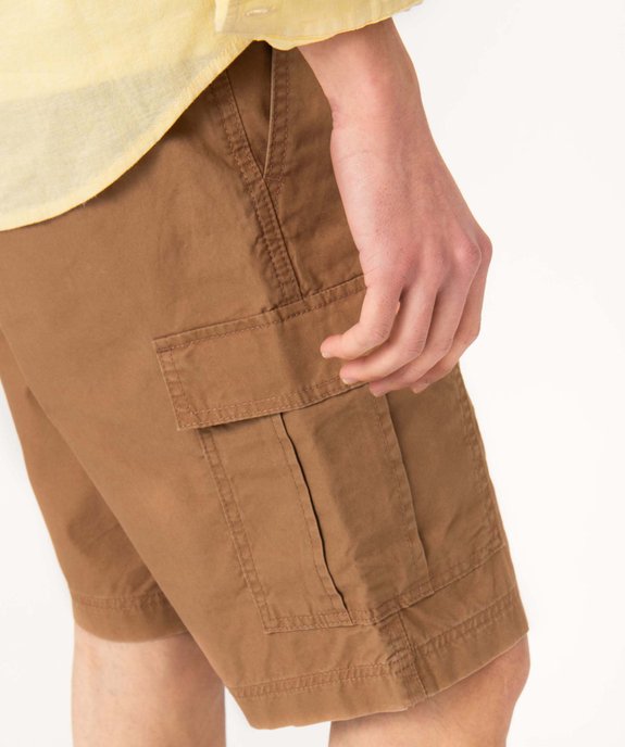 Bermuda cargo en toile homme vue3 - GEMO 4G HOMME - GEMO