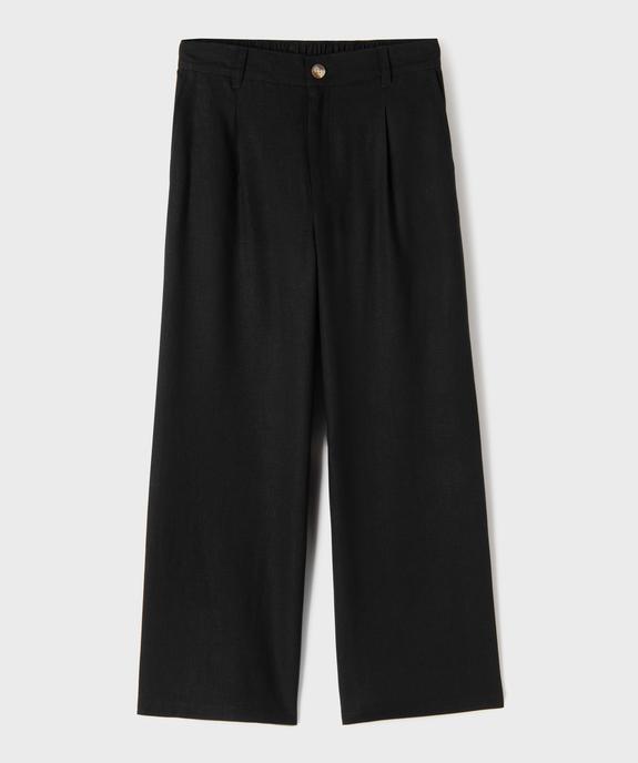 Pantalon large à pinces en lin et viscose fille vue1 - GEMO 4G FILLE - GEMO