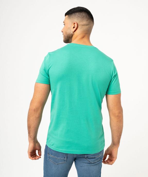 Tee-shirt manches courtes uni en coton coupe droite homme vue3 - GEMO 4G HOMME - GEMO