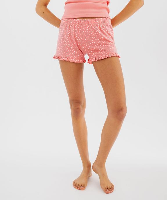Short de pyjama avec finitions froncées femme vue1 - GEMO 4G FEMME - GEMO