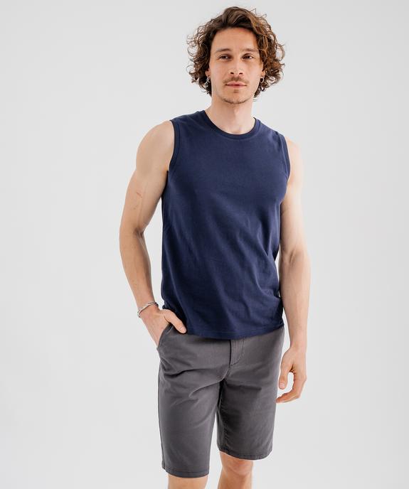 Tee-shirt sans manches en jersey de coton homme vue1 - GEMO 4G HOMME - GEMO