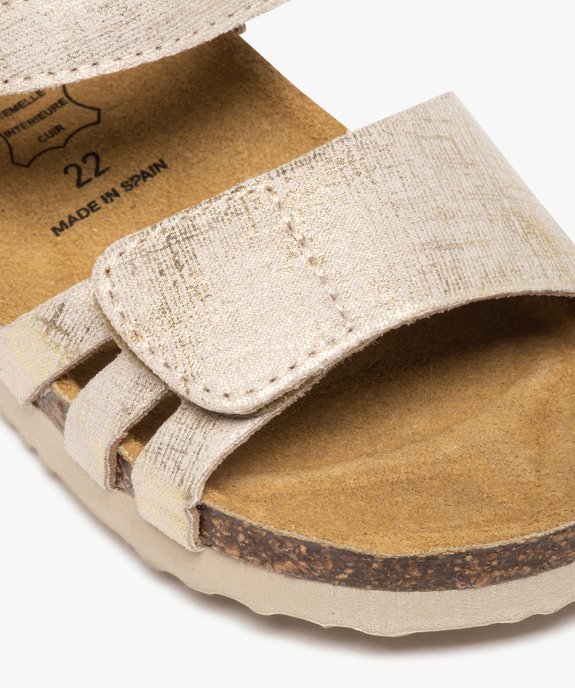 Sandales bébé fille à semelle liège et brides métallisées vue6 - GEMO 4G BEBE - GEMO
