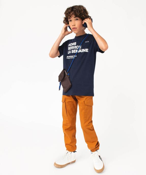 Pantalon en toile coupe jogger slim garçon vue6 - GEMO 4G GARCON - GEMO