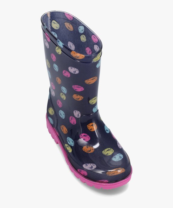 Bottes de pluie fille multicolores à pois vue5 - GEMO (ENFANT) - GEMO
