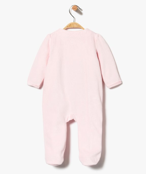 Pyjama bébé fille en velours à volant  vue2 - GEMO(BB COUCHE) - GEMO