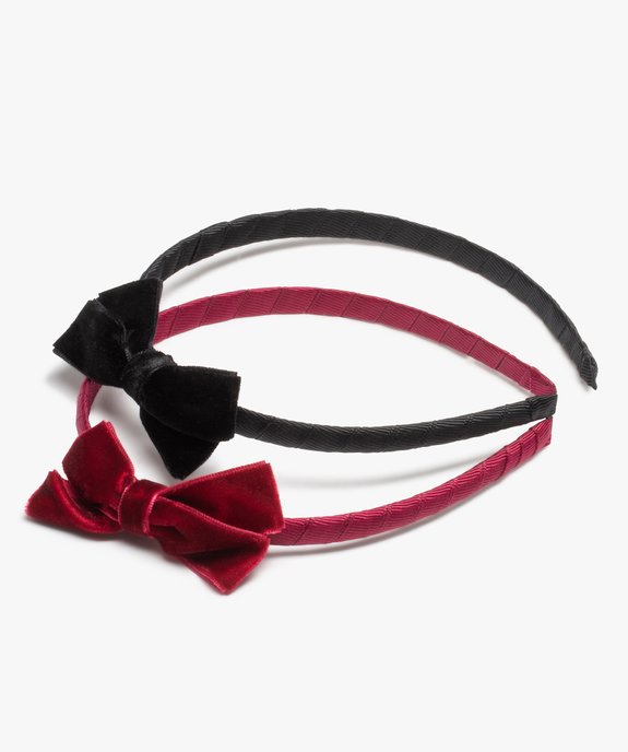 Serre-tête fille à nœud velours (lot de 2) vue1 - GEMO (ACCESS) - GEMO
