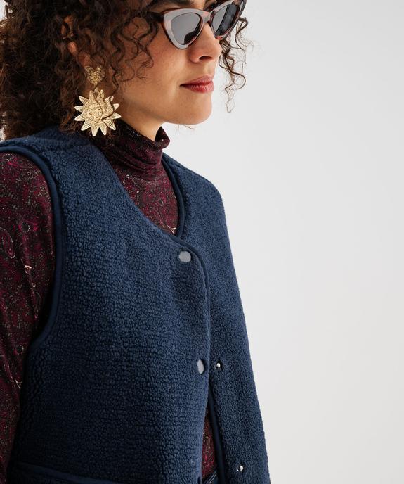 Veste sans manches en maille sherpa femme vue2 - GEMO 4G FEMME - GEMO