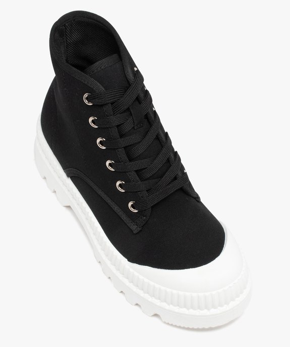 Baskets femme mid-cut en toile unie à semelle crantée vue6 - GEMO (SPORTSWR) - GEMO