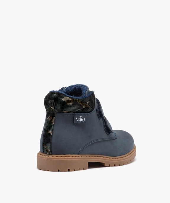 Boots garçon unies avec col fourré et à scratch - MOD8 vue4 - MOD8 - GEMO