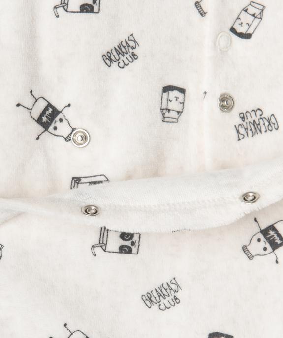 Pyjama en velours à pont-dos imprimé bébé vue2 - GEMO 4G BEBE - GEMO