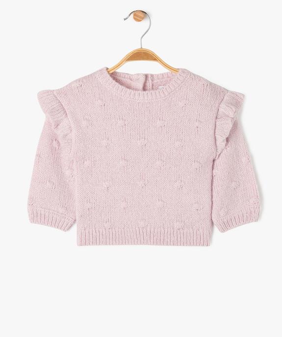 Pull scintillant avec volants sur les épaules bébé fille vue1 - GEMO(BEBE DEBT) - GEMO