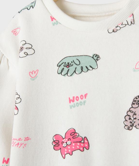 Sweat imprimé à manches bouffantes bébé fille vue2 - GEMO 4G BEBE - GEMO