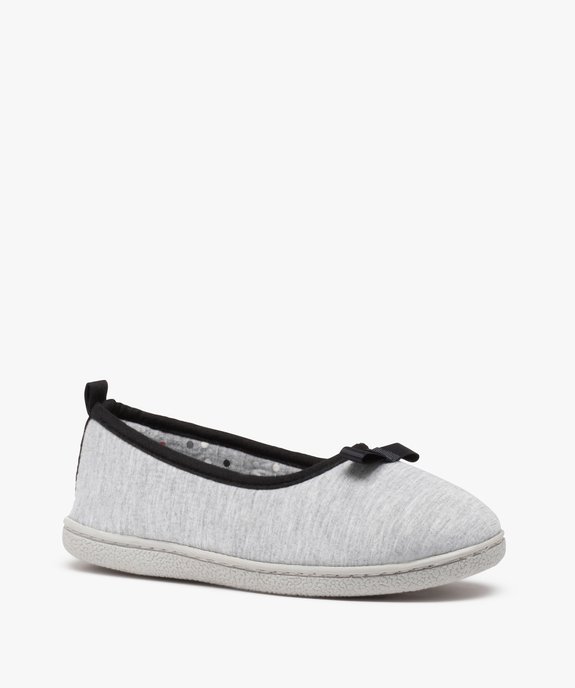 Chaussons femme ballerines en jersey à bord contrastant vue2 - GEMO(HOMWR FEM) - GEMO