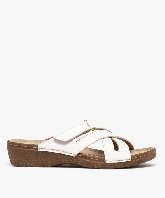Mules confort à brides croisées scratch et talon compensé femme vue1 - G'FLEX GEMO FOR GOOD - GEMO