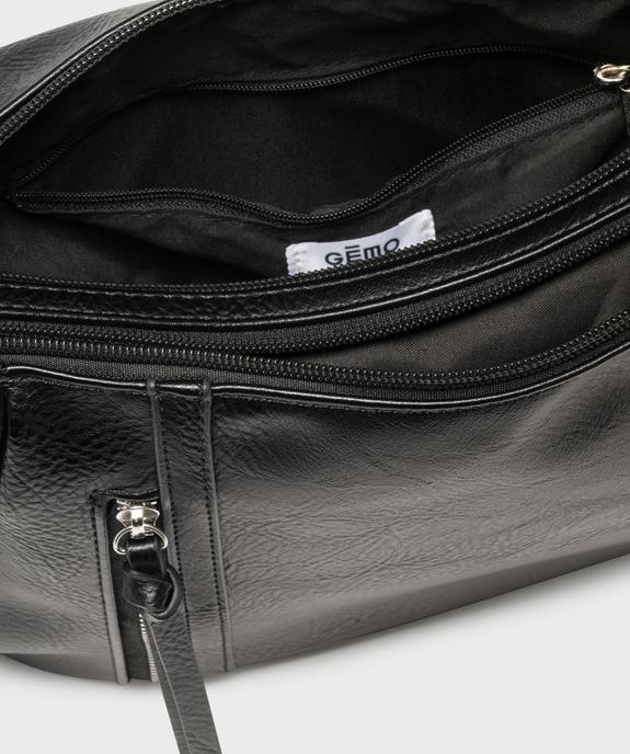 Sac femme forme besace multipoche avec zips décoratifs vue6 - GEMO (ACCESS) - GEMO
