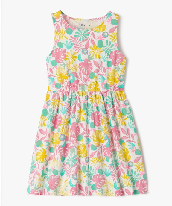 Robe sans manches à motifs fleuris fille vue1 - GEMO (ENFANT) - GEMO
