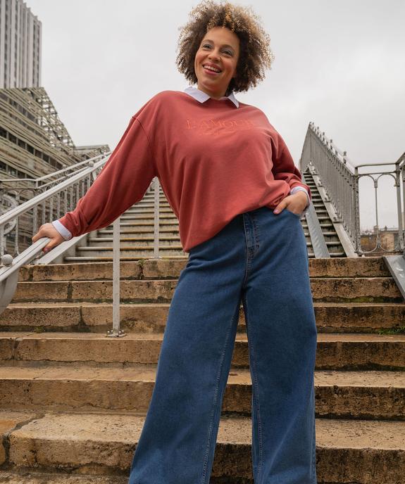 Jean wide leg en coton stretch femme grande taille vue1 - GEMO (G TAILLE) - GEMO