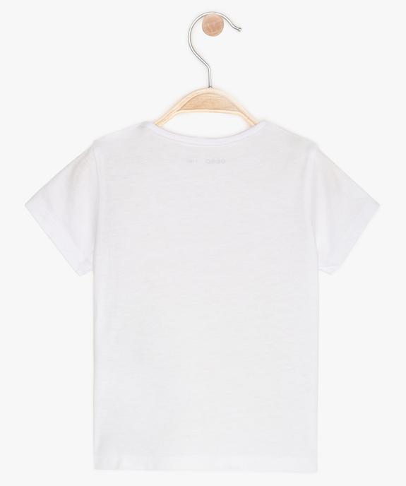 Tee-shirt bébé fille à manches courtes et motif pailleté vue2 - GEMO 4G BEBE - GEMO