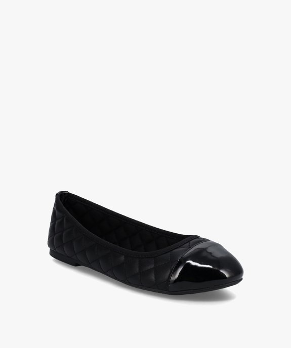 Ballerines femme à tige matelassée et bout contrasté vue2 - GEMO(URBAIN) - GEMO