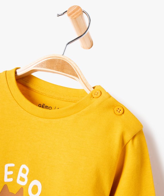 Tee-shirt imprimé à manches longues en coton bébé garçon vue2 - GEMO(BEBE DEBT) - GEMO