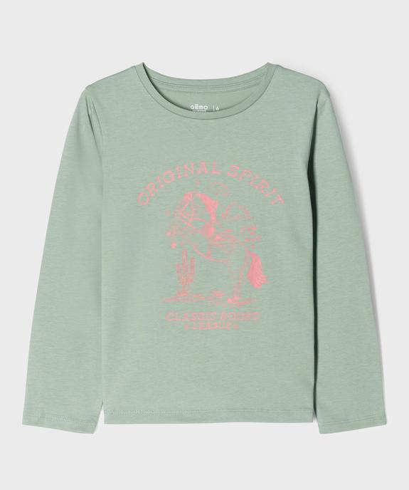 Tee-shirt manches longues avec motif devant fille vue1 - GEMO 4G FILLE - GEMO