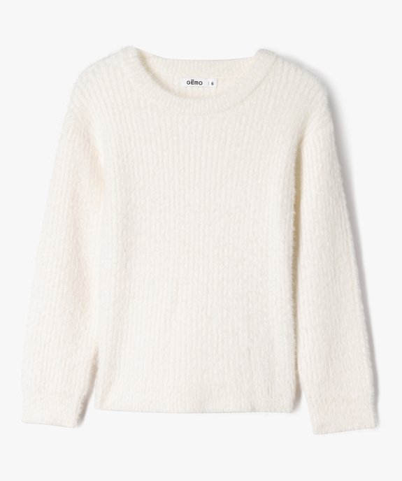 Pull en maille côtelée douce coupe ajustée fille vue1 - GEMO (ENFANT) - GEMO