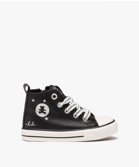 Baskets fille mid-cut unies à zip et à lacets - LuluCastagnette vue1 - LULU CASTAGNETT - GEMO