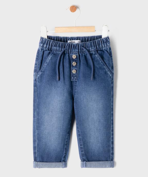 Jean avec taille élastique ajustable bébé garçon vue1 - GEMO(BEBE DEBT) - GEMO