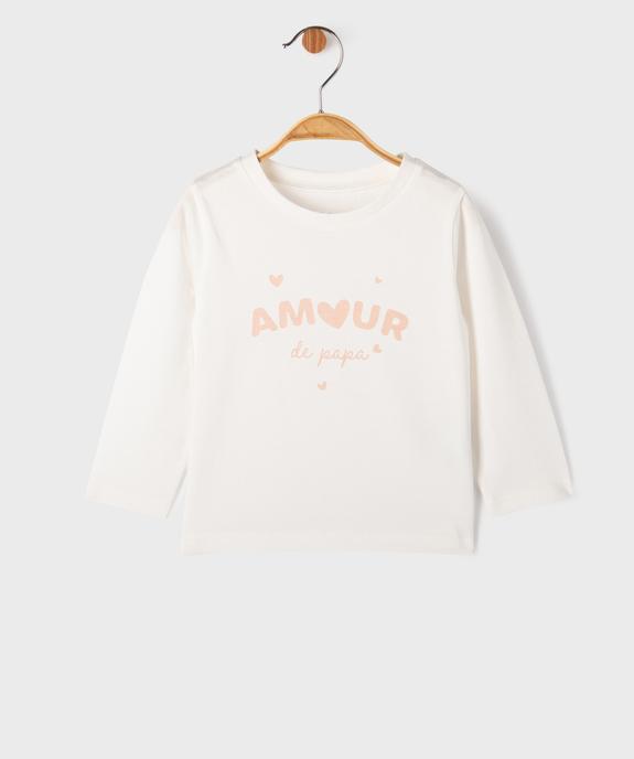 Tee-shirt manches longues imprimé bébé fille vue1 - GEMO 4G BEBE - GEMO