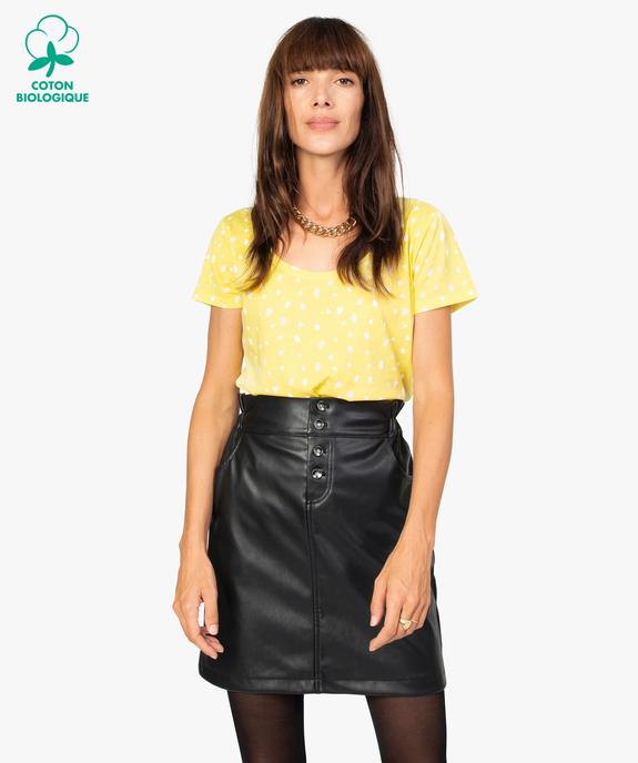 Tee-shirt femme imprimé à manches courtes vue1 - GEMO(FEMME PAP) - GEMO