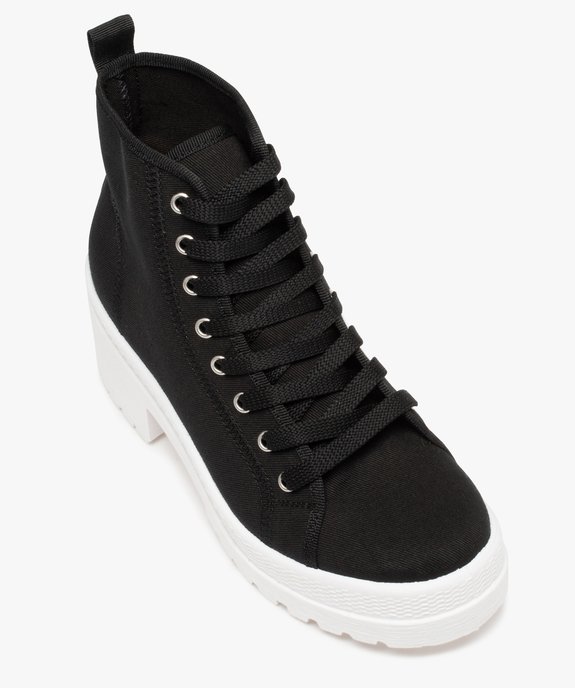 Tennis femme mid-cut en toile unie à talon et semelle crantée vue5 - GEMO (SPORTSWR) - GEMO