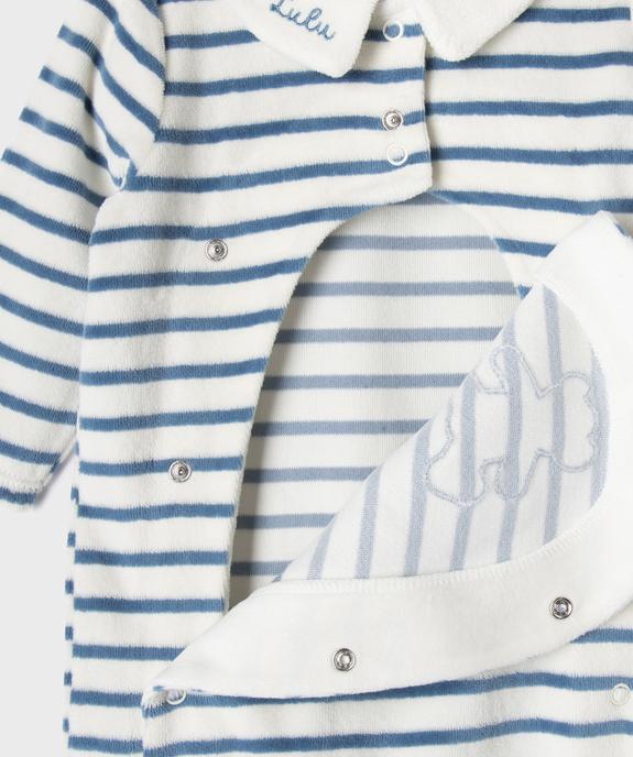 Pyjama dors-bien en velours ouvert devant bébé - LuluCastagnette vue3 - LULU CASTAGNETTE GEMO FOR GOOD - GEMO