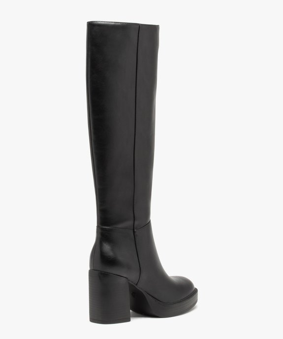 Bottes à talon haut dessus uni et à semelle plateforme vue4 - FOLLOW ME G4G - GEMO