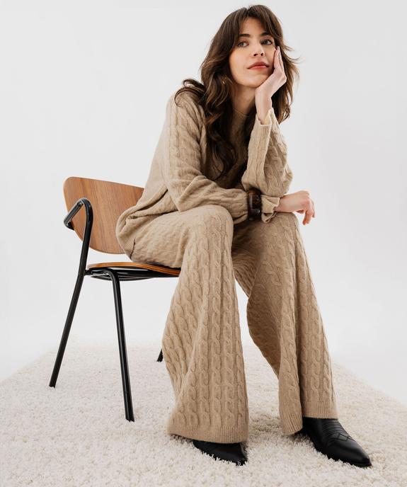 Pull large en maille à torsades femme vue6 - GEMO(FEMME PAP) - GEMO