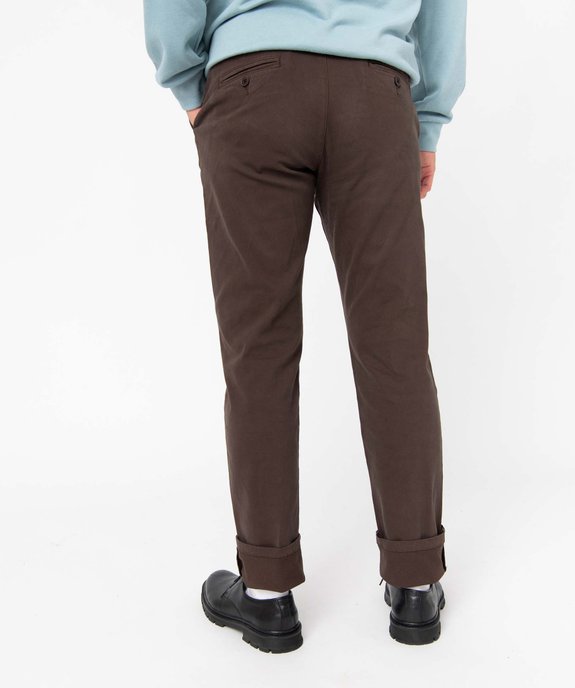 Pantalon chino en coton stretch coupe Slim homme vue3 - GEMO 4G HOMME - GEMO