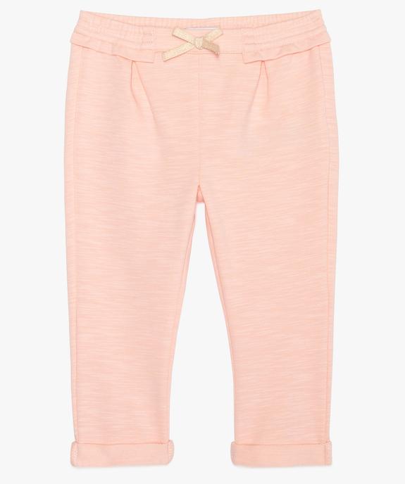 Pantalon bébé fille en maille avec ceinture élastique vue1 - GEMO 4G BEBE - GEMO
