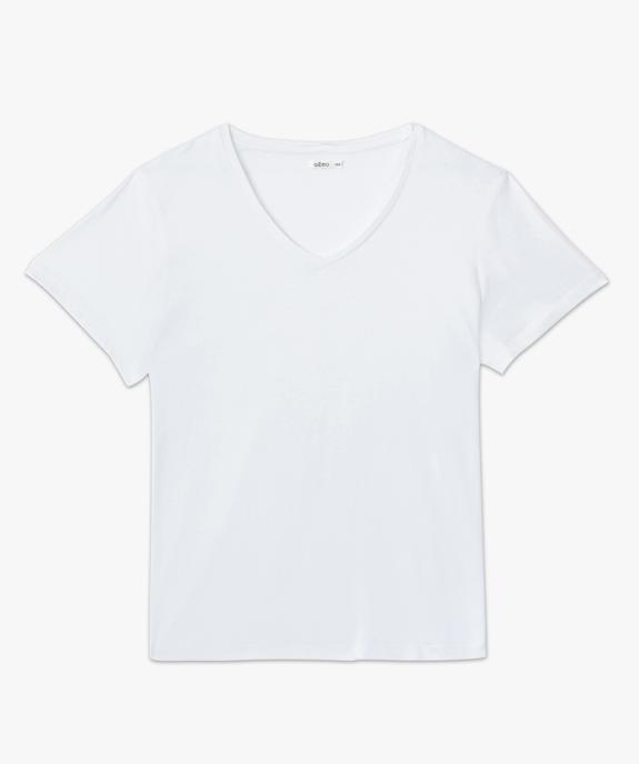 Tee-shirt femme grande taille à col V et manches courtes vue4 - GEMO (G TAILLE) - GEMO