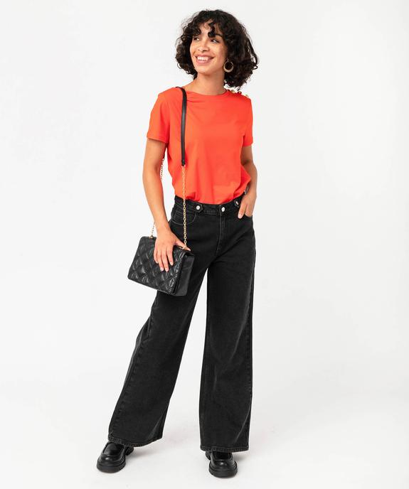 Tee-shirt manches courtes à boutons décoratifs femme vue5 - GEMO(FEMME PAP) - GEMO