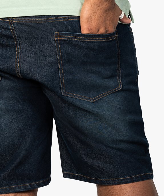 Short en jean avec surpiqûres contrastantes vue2 - GEMO (G TAILLE) - GEMO