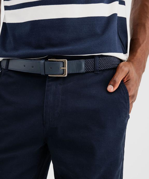 Pantalon chino en coton stretch avec ceinture tressée homme vue2 - GEMO 4G HOMME - GEMO