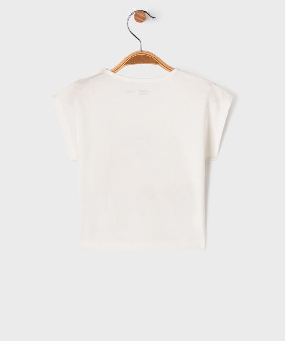 Tee-shirt manches ultra courtes coupe large avec motif bébé fille vue4 - GEMO 4G BEBE - GEMO