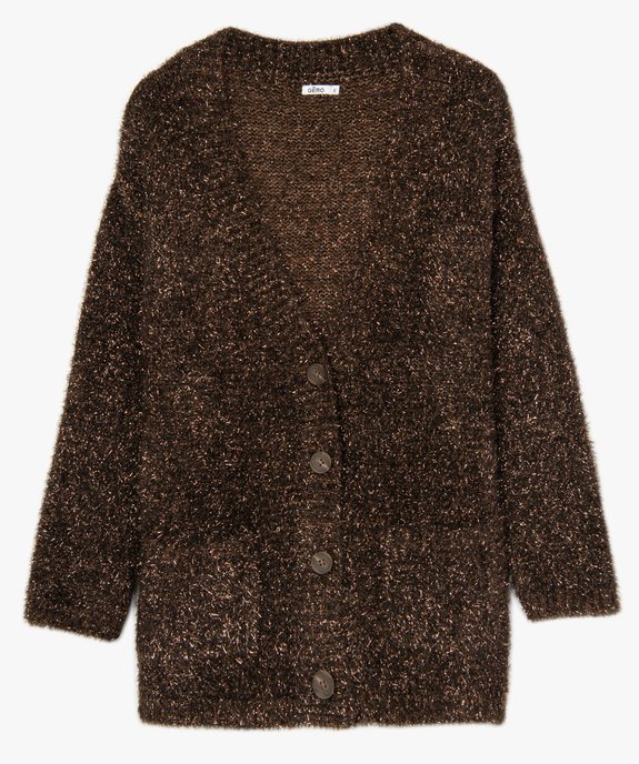 Gilet femme en maille façon angora avec fil lurex vue4 - GEMO(FEMME PAP) - GEMO
