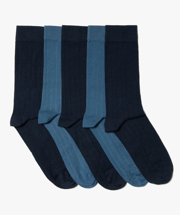 Chaussettes homme en maille côtelée (lot de 5) vue1 - GEMO(HOMWR HOM) - GEMO
